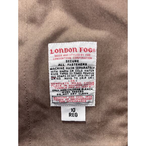 London Fog Women's Rain Jacket Tan Softshell Button Size 10 Removable Liner - Picture 4 of 10
